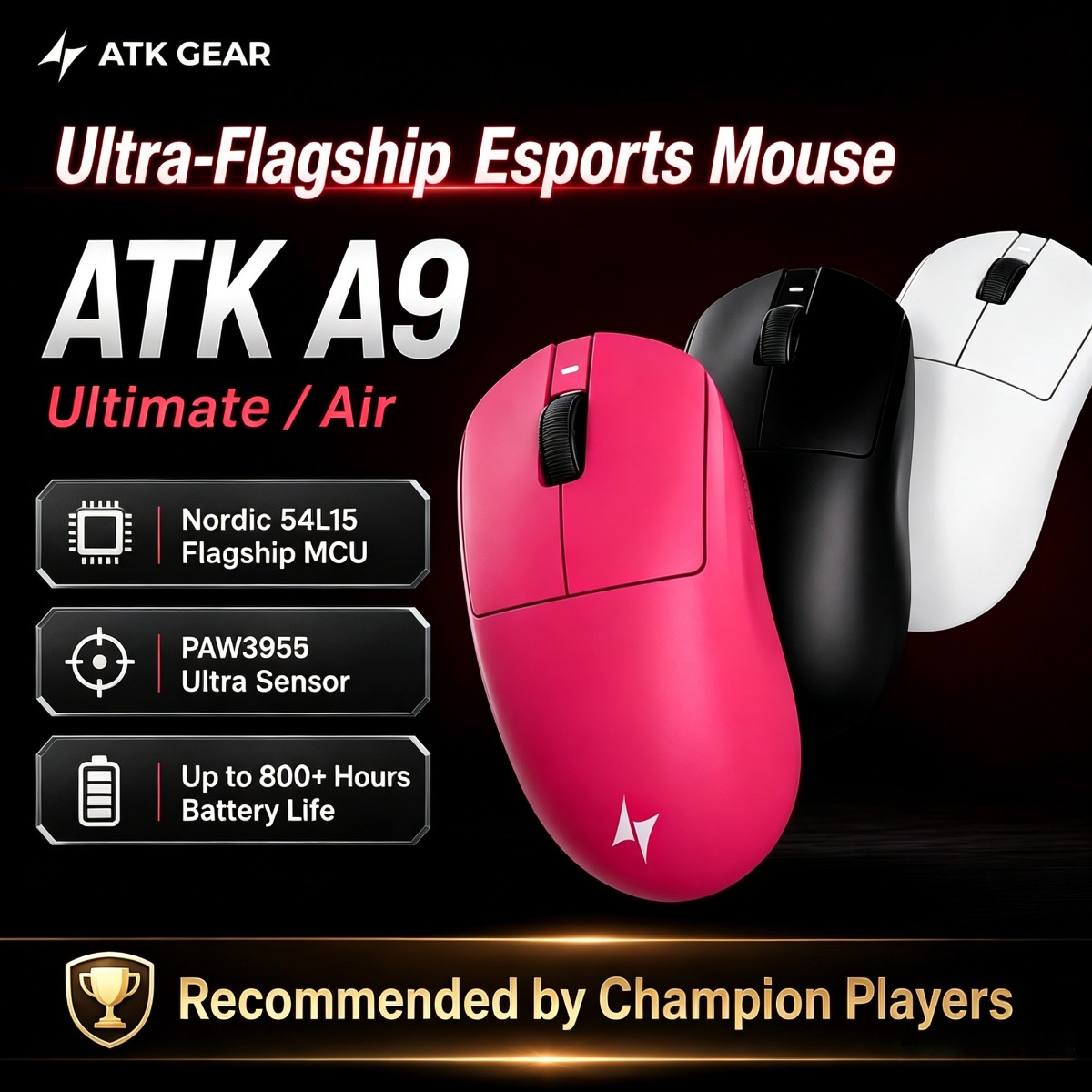 ATK Gaming Mouse DragonFly A9  - Esports Gaming Mice ulasan dan harga