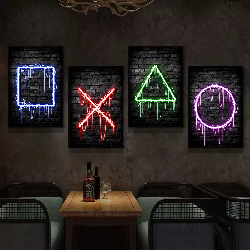 1pc frameless Gaming Neon Eat  - Esports Gaming Poster ulasan dan harga
