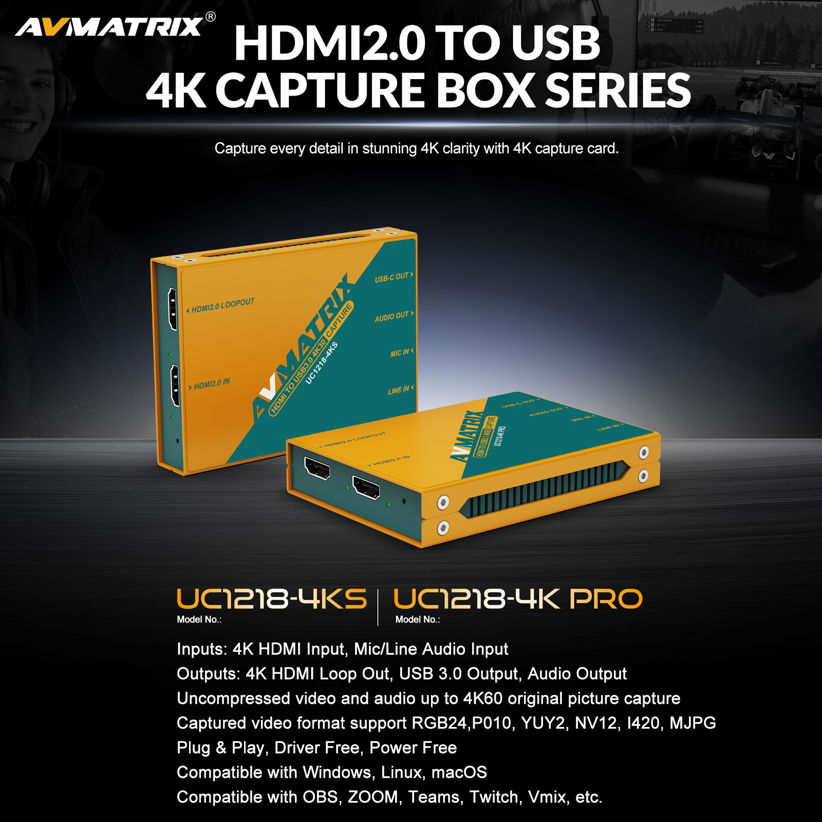 AVMATRIX 4K USB3.0 Video Captu - Video Gaming & Esports Usd Acc ulasan dan harga