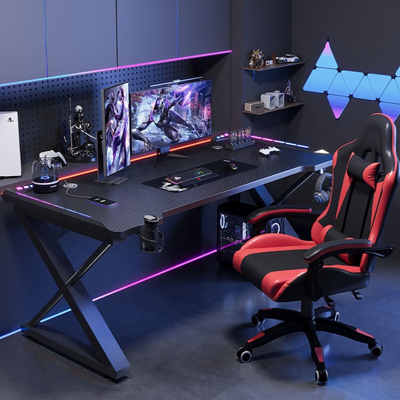 / Carbon Fiber Texture Table T - Esports Gaming Table ulasan dan harga