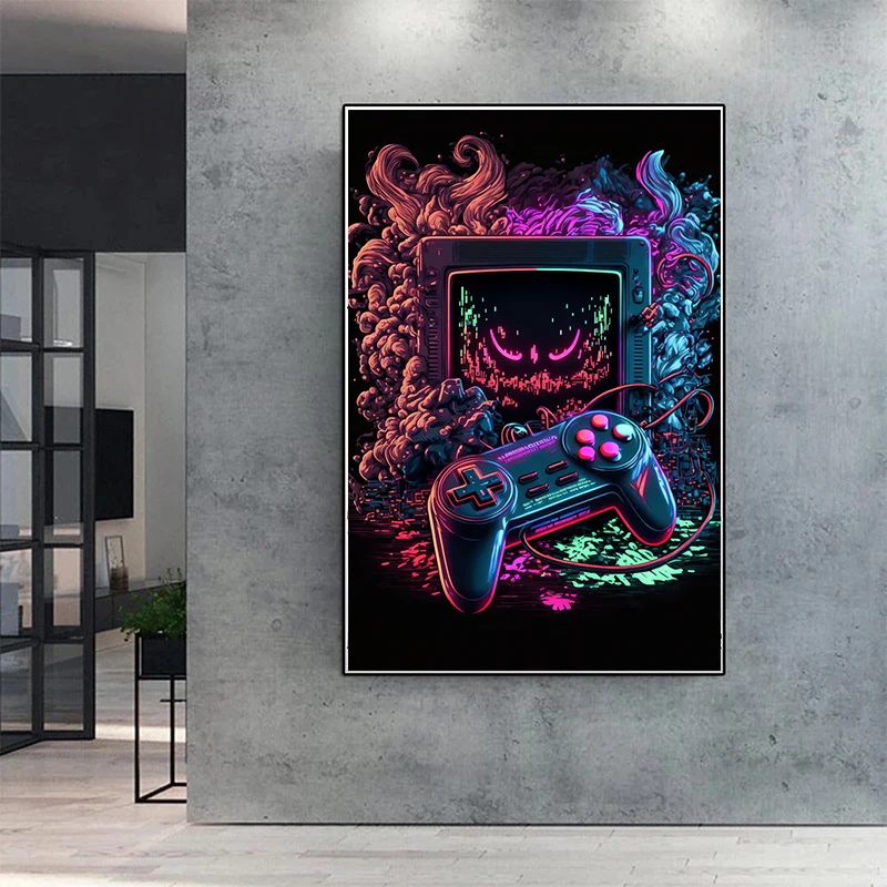 Cool Gaming Wall Art Canvas Pa - Esports Gaming Poster ulasan dan harga